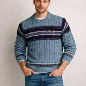 VTG Trent Fair Isle men's pullover sweater S LG (see measurements) Gray